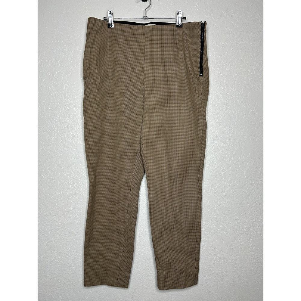 Everlane Brown Houndstooth Tapered Ankle Pants Mid-Rise Stretch‎ Size 14 Career